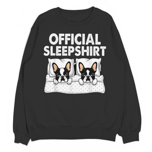 Boston Terrier Dog Official Sleep Pajamas Nightgown Unisex Sweatshirt - Bostonterriersmerch.com