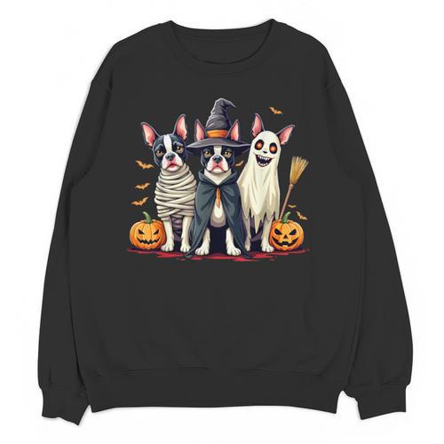 Boston Terrier Halloween Costume Mummy Witch Ghost Dog Lover For Men Women Kids Unisex Sweatshirt - Bostonterriersmerch.com