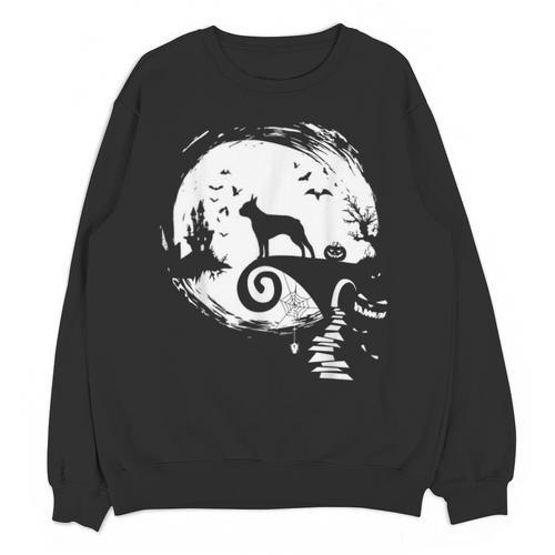 Boston Terrier And Moon Halloween Costume Dog Lover Unisex Sweatshirt - Bostonterriersmerch.com
