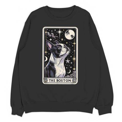 Boston Terrier Tarot Card Star With The Moon Men Women Kids Unisex Sweatshirt - Bostonterriersmerch.com