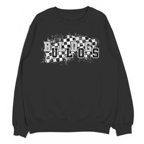 Bulldogs School Spirit Bulldog Pride Checkered Teacher Unisex Sweatshirt - teacherstshirts.com