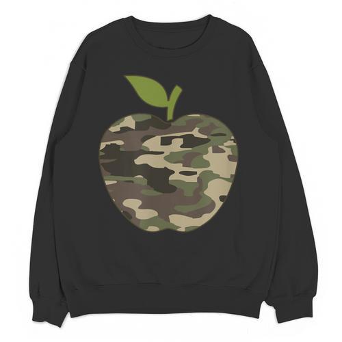 Camo Apple Camouflage Clothing School Student Camo Teacher Men Women Kids Unisex Sweatshirt - teacherstshirts.com CA