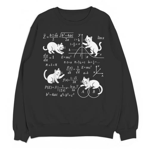 Cats And Math Lover Cat Lover Science Teacher Student Unisex Sweatshirt - teacherstshirts.com AU