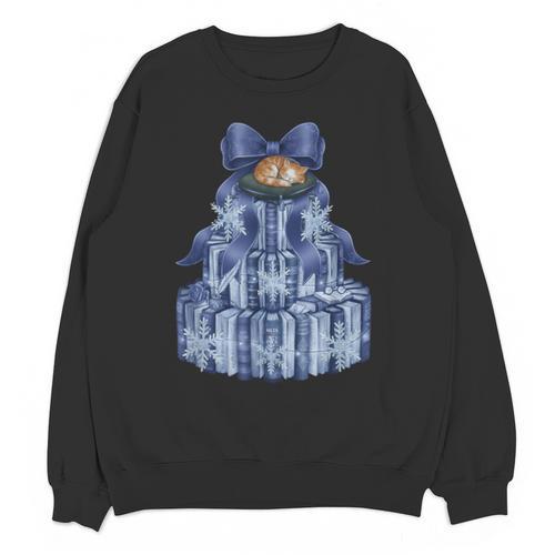 Coquette Bow Book Tree Merry Christmas Xmas Teacher Holiday Unisex Sweatshirt - teacherstshirts.com AU