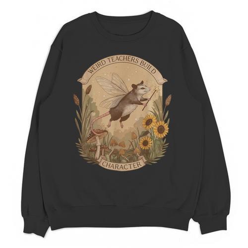 Cottagecore Fairy Opossum Weird Teachers Build Character Unisex Sweatshirt - teacherstshirts.com DE