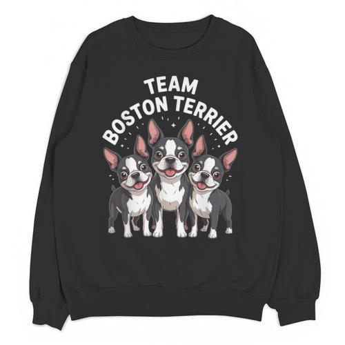 Cute Cartoon For Dog Owners Pet Team Boston Terrier Unisex Sweatshirt - Bostonterriersmerch.com