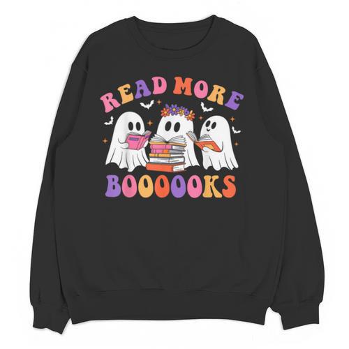 Cute Ghost Read More Books Lover Teacher Halloween Costume Unisex Sweatshirt - teacherstshirts.com DE