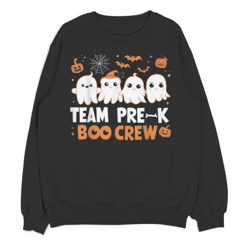 Cute Ghosts Pre-K Boo Crew Teachers Halloween Party Team For Men Women Kids Unisex Sweatshirt - teacherstshirts.com CA
