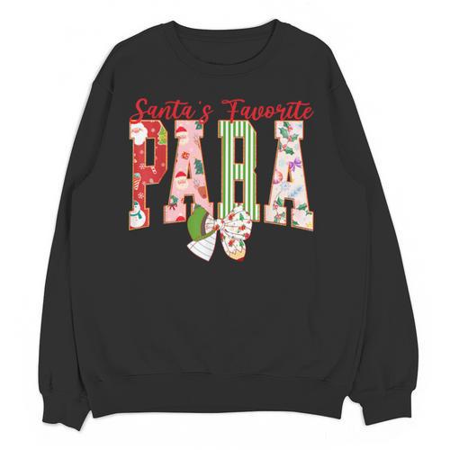 Cute Santas Favorite Para Christmas Paraprofessional Teacher Unisex Sweatshirt - teacherstshirts.com AU
