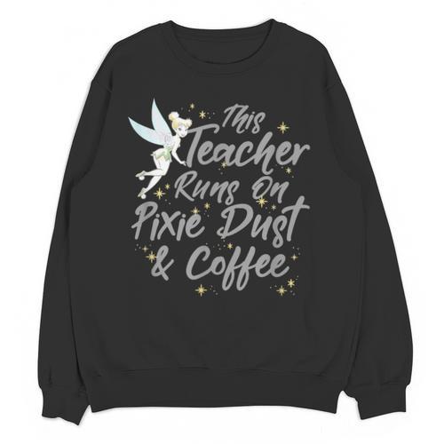 Disney Peter Pan Tinkerbell Teacher Pixie Dust And Coffee Unisex Sweatshirt - teacherstshirts.com