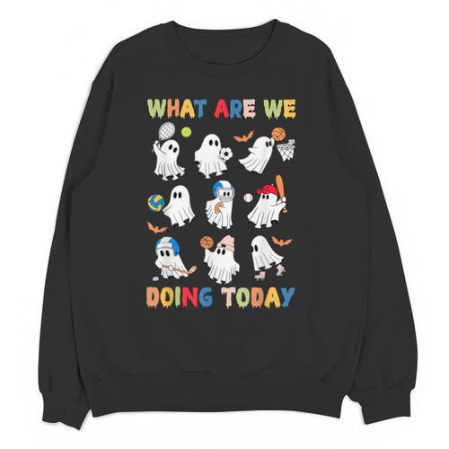 What Are We Doing Today Ghost PE Teacher Team Halloween Unisex Sweatshirt - teacherstshirts.com AU