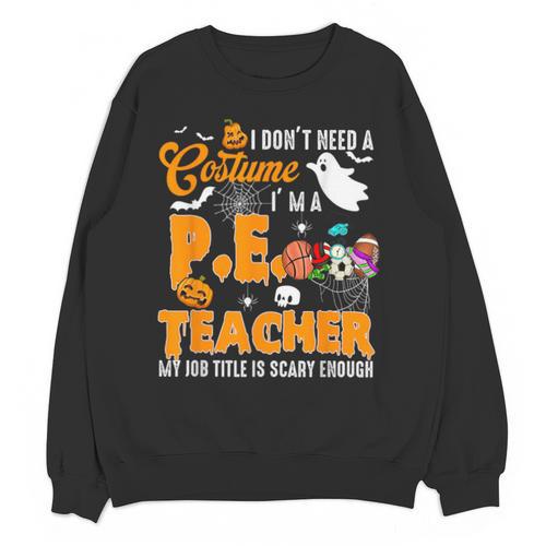 I Don't Need a Costume I'm A PE Teacher Halloween Costume Unisex Sweatshirt - teacherstshirts.com AU