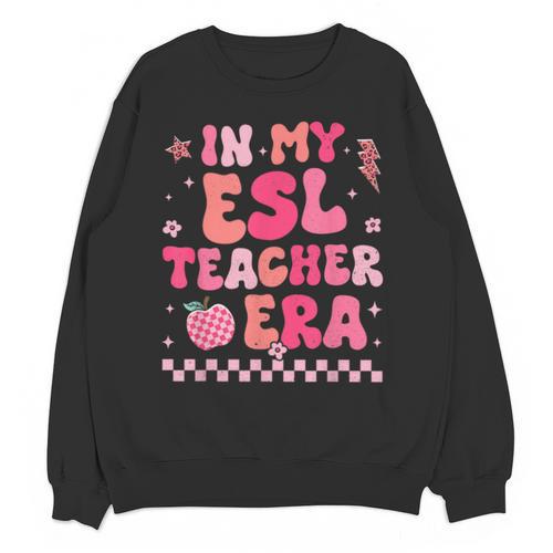 In My Esl Teacher Era Back To School ESL Teacher Groovy Unisex Sweatshirt - teacherstshirts.com AU
