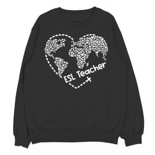 ESL Teacher ESOL Student Cute Heart Shape English Teacher Unisex Sweatshirt - teacherstshirts.com AU