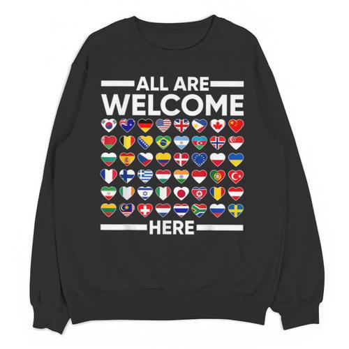 ESL Teacher All Are Welcome Here For Worlds Virtual Teachers Unisex Sweatshirt - teacherstshirts.com AU