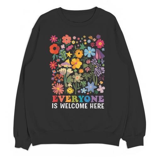 Everyone Is Welcome Here Tshirt Idaho Teacher Support Retro Unisex Sweatshirt - teacherstshirts.com DE