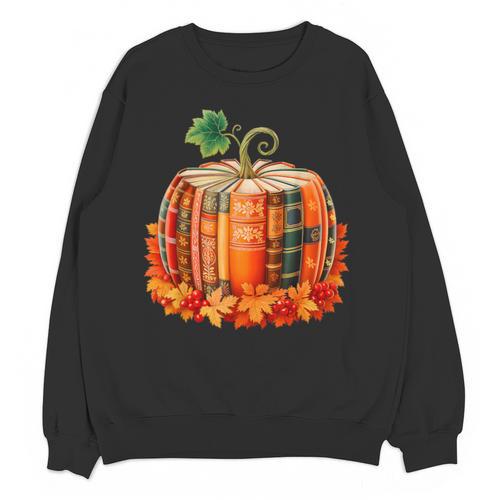 Fall Book Autumn Reading Teacher Halloween Pumpkin Season Unisex Sweatshirt - teacherstshirts.com DE