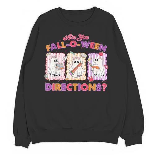 Are You Fall-O-Ween Directions Halloween Teacher Ghost Unisex Sweatshirt - teacherstshirts.com