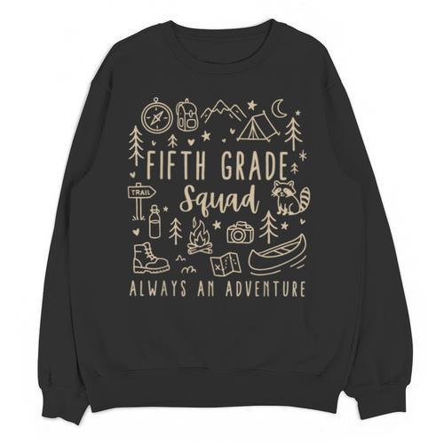 Fifth Grade Squad Adventure Camping 5th Grade Teacher Kids Unisex Sweatshirt - teacherstshirts.com AU