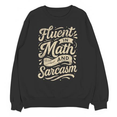 Fluent In Math And Sarcasm Teacher Unisex Sweatshirt - teacherstshirts.com