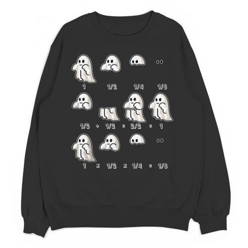 Fractions Math Teacher Ghost Math Halloween Humorous Unisex Sweatshirt - teacherstshirts.com
