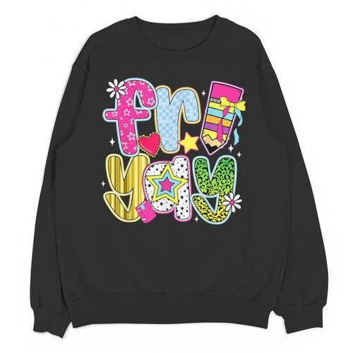 Fri-Yay Happy Friday Weekend Teacher Back To School Unisex Sweatshirt - teacherstshirts.com UK