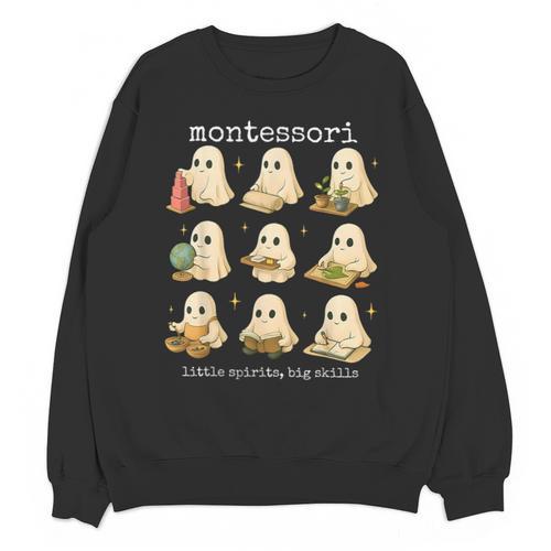 Ghosts Halloween Montessori Teacher Educator Costume Unisex Sweatshirt - teacherstshirts.com AU