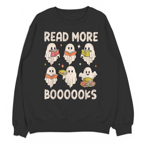 Groovy Halloween Ghost Read More Boooooks Librarian Teacher For Men Women Kids Unisex Sweatshirt - teacherstshirts.com