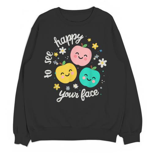 Groovy Happy To See Your Face Teacher School Appreciation Unisex Sweatshirt - teacherstshirts.com DE