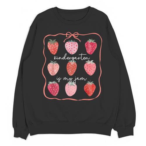 Groovy Kindergarten Is My Jam Strawberry Kinder Team Teacher Unisex Sweatshirt - teacherstshirts.com UK