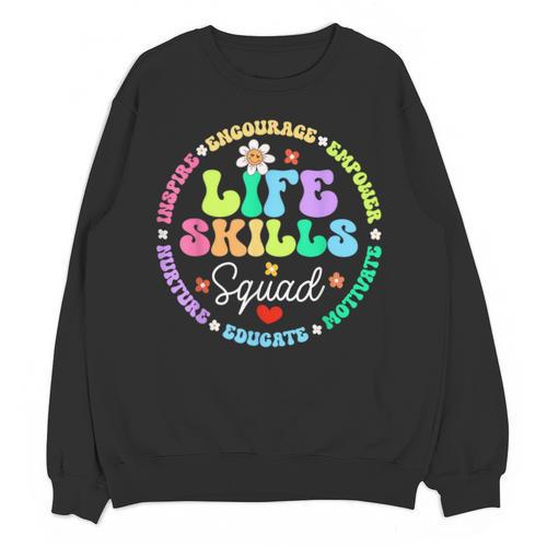 Groovy Life Skills Squad Teacher Special Ed SPED Team Crew Unisex Sweatshirt - teacherstshirts.com