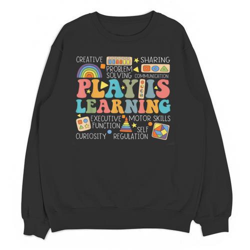 Groovy Play Is Learning Kindergarten Teacher Appreciation Unisex Sweatshirt - teacherstshirts.com