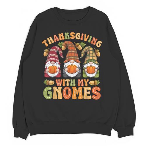 Groovy Thanksgiving With My Gnomie Women Teacher Fall Gnome Unisex Sweatshirt - teacherstshirts.com AU