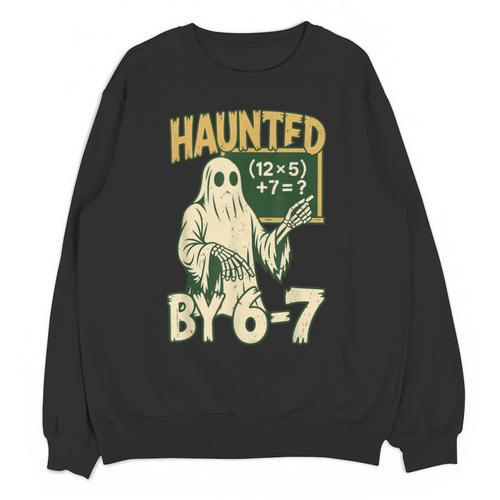 Halloween Costume Haunted By 67 Ghost Math Teacher Professor Unisex Sweatshirt - teacherstshirts.com UK