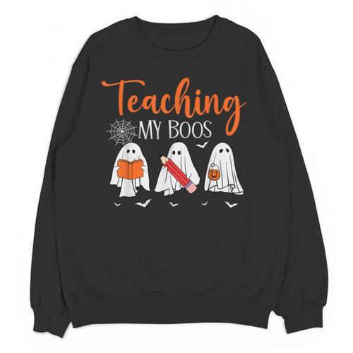 Halloween Ghost Teachers Teaching My Boos Costume Women Men Unisex Sweatshirt - teacherstshirts.com UK