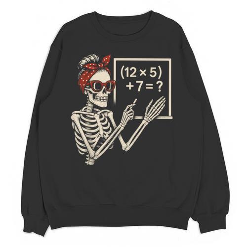Halloween Math Teacher Skeleton Six Seven Meme Brainrot Unisex Sweatshirt - teacherstshirts.com