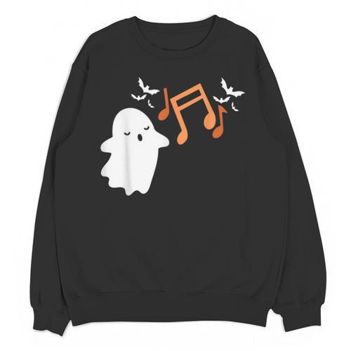 Halloween Music Note Ghost Teacher Fall Musical Instrument Unisex Sweatshirt - teacherstshirts.com DE