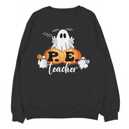 Halloween PE Teacher Ghosts Pumpkins Sports Lover Unisex Sweatshirt - teacherstshirts.com