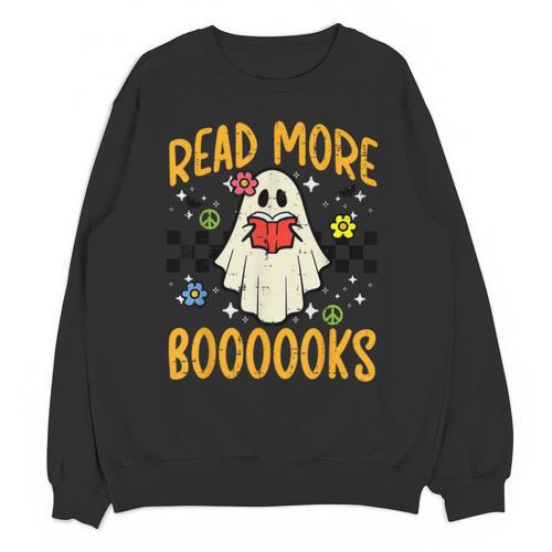 Halloween Read More Books Retro Costume Teacher Women Girls Unisex Sweatshirt - teacherstshirts.com
