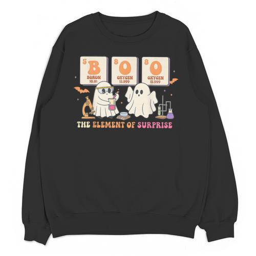 Halloween Science Teacher Boo Ghost The Element Of Surprise Unisex Sweatshirt - teacherstshirts.com DE