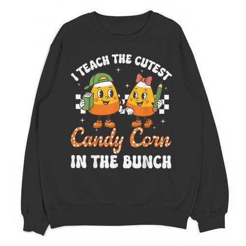 Halloween Teacher Cutest Candy Corn Groovy Spooky Teachers Unisex Sweatshirt - teacherstshirts.com DE