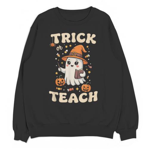 Halloween Teacher Shirts Women School Trick Or Teach Groovy Unisex Sweatshirt - teacherstshirts.com AU