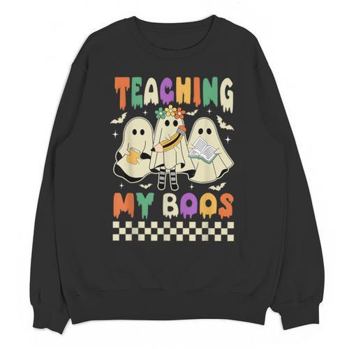 Halloween Teaching My Boos Cute Ghost Teacher Life Costume Unisex Sweatshirt - teacherstshirts.com AU