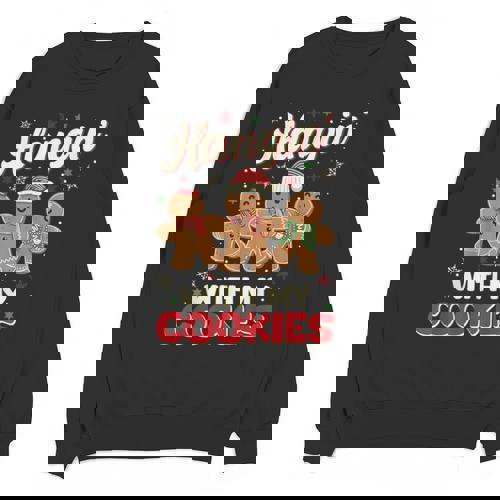 Hangin With My Cookies Gingerbread Man Xmas Teacher Unisex Sweatshirt - teacherstshirts.com