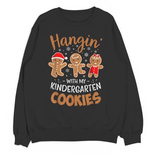 Hangin My Kindergarten Cookie Gingerbread Christmas Teacher For Men Women Kids Unisex Sweatshirt - teacherstshirts.com DE