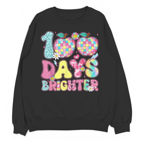 Happy 100th Day Of School 100 Days Brighter Teachers Kids Unisex Sweatshirt - teacherstshirts.com UK