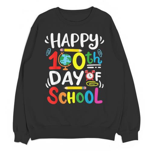 Happy 100th Day Of School 100 Days Of School Teacher Student Unisex Sweatshirt - teacherstshirts.com DE