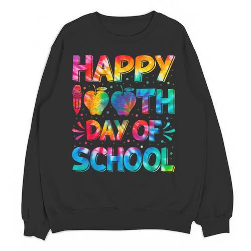 Happy 100th Day Of School Teacher Student 100 Days Tie Dye Men Women Kids Unisex Sweatshirt - teacherstshirts.com AU