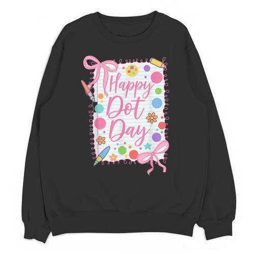 Happy Dot Day Bow Coquette For Teacher Girls Unisex Sweatshirt - teacherstshirts.com UK