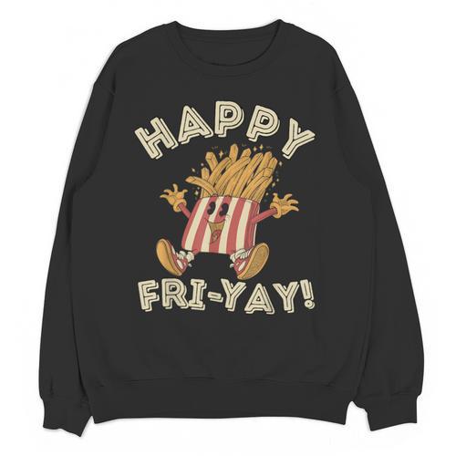 Happy Fri Yay Retro French Fries Friday Lovers Fun Teacher Unisex Sweatshirt - teacherstshirts.com